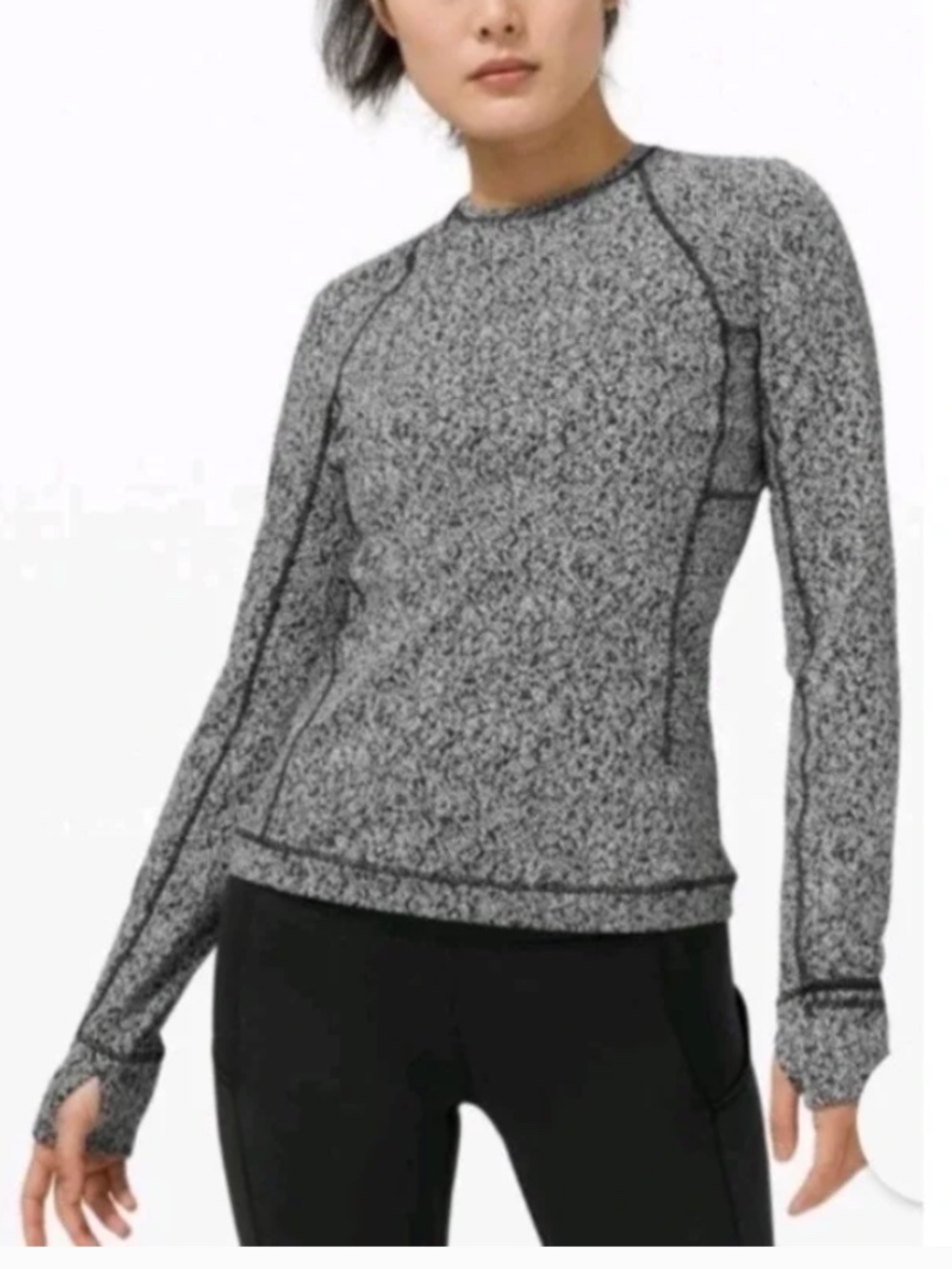 Lululemon runderful long sleeve scattered herringbone pullover sz 8